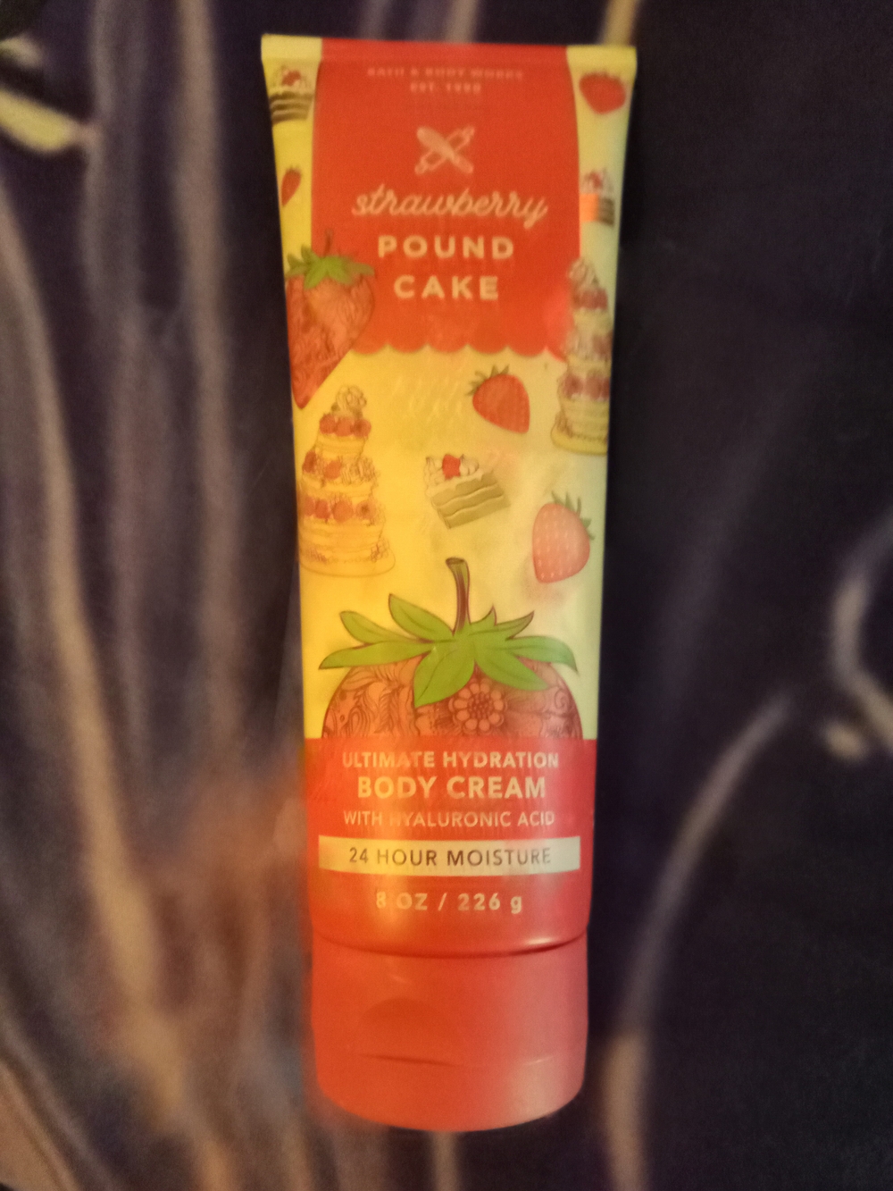 Bath & Body Works Strawberry Pound Cake Body Cream - Red, Pink, Cream